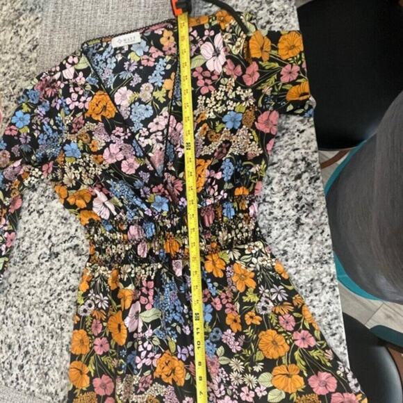 Anthropologie WAYF Dress BLack floral Smocked Fall Sz S Aesthetic Cottage Core - Picture 8 of 16